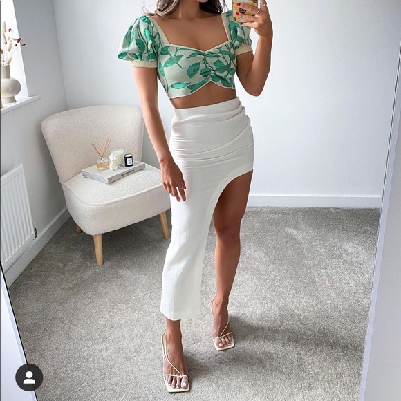 Zara Asymmetric Linen Blend Skirt - Picture 9 of 14